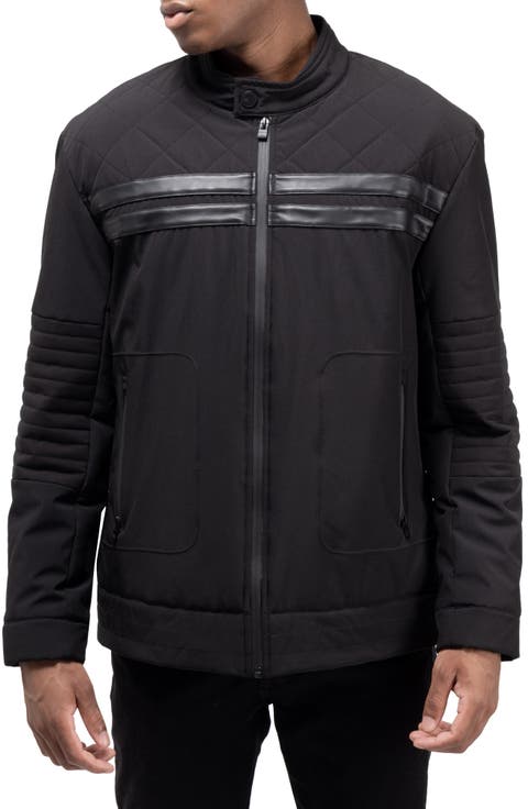 Faux Fur Lined Quilted Moto Jacket