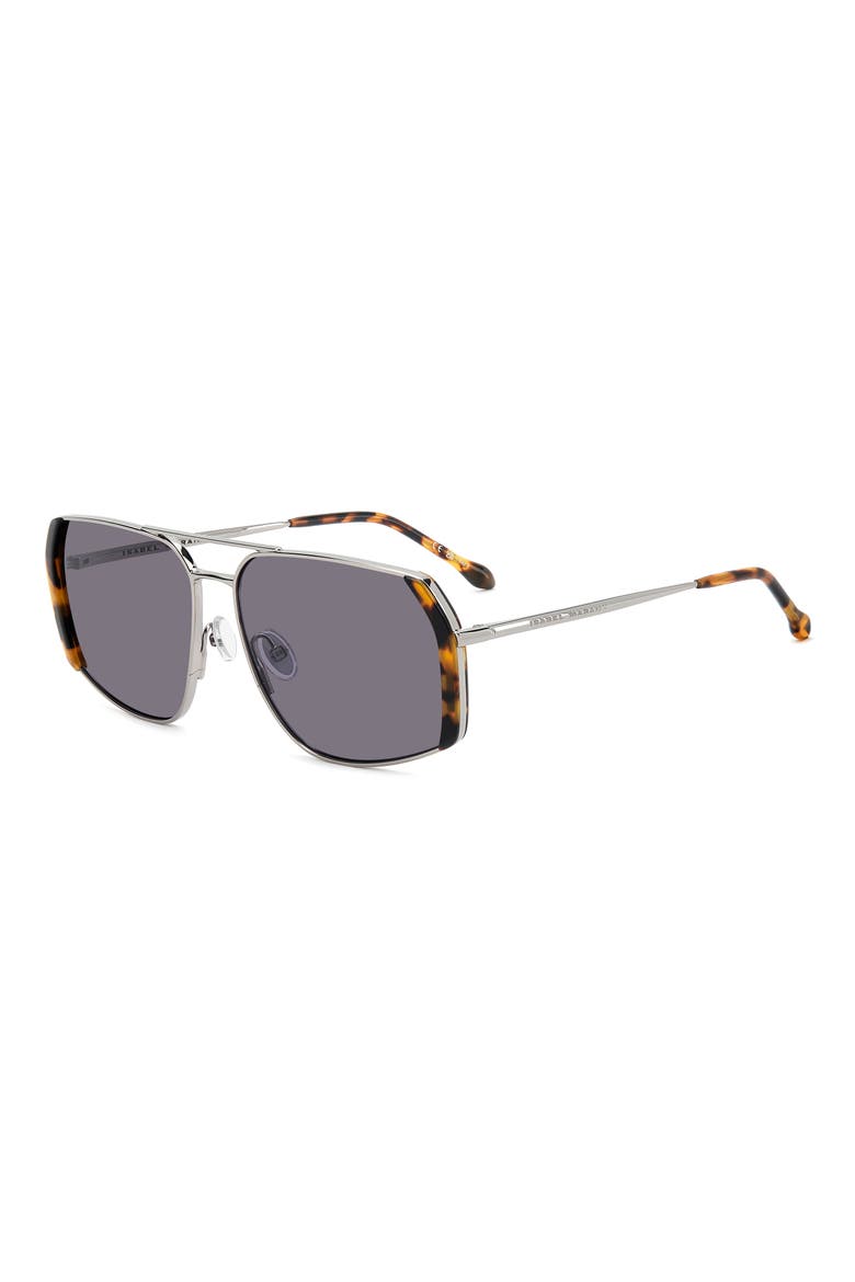 60mm Pilot Sunglasses, Alternate, color, HAVANA RUTHENIUM/ VIOLET