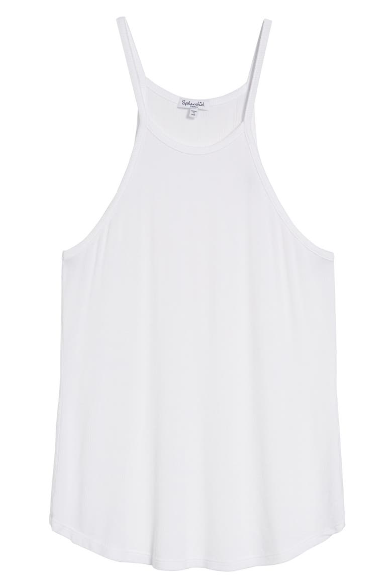 Ribbed Halter Tank, Alternate, color, WHITE