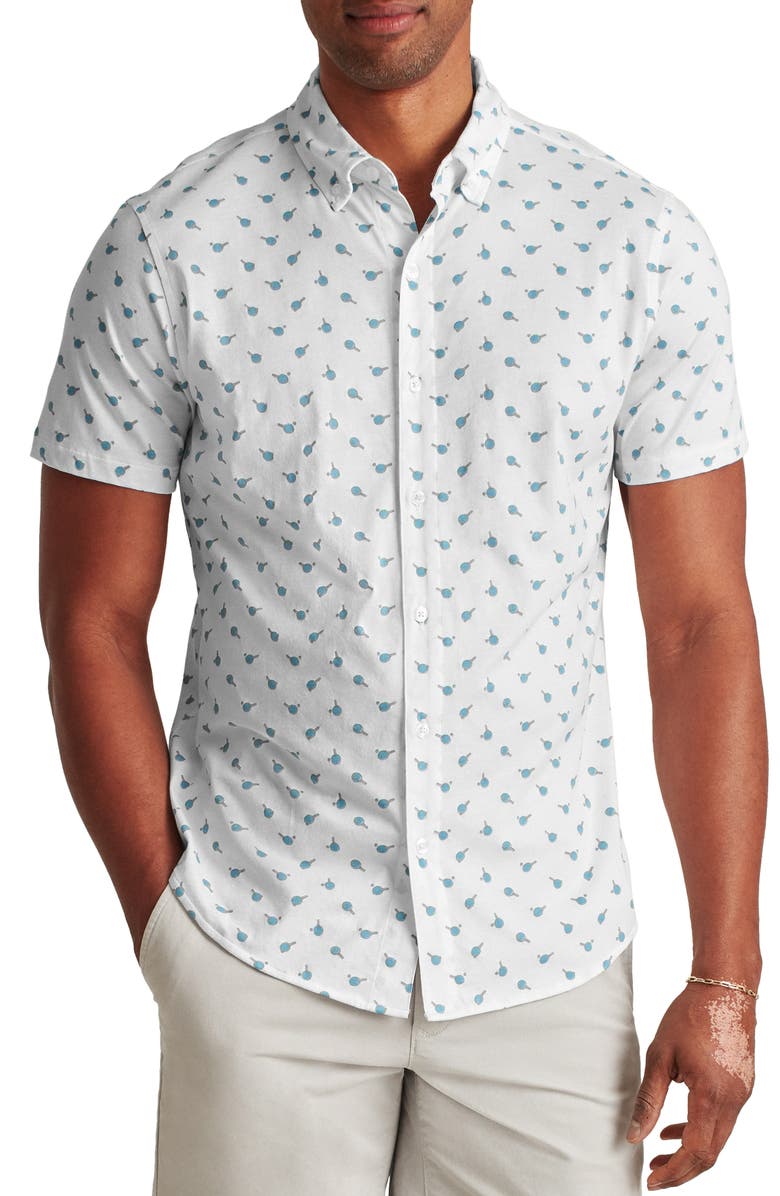 Bonobos Slim Fit Short Sleeve Knit Button-Down Shirt, Main, color, 