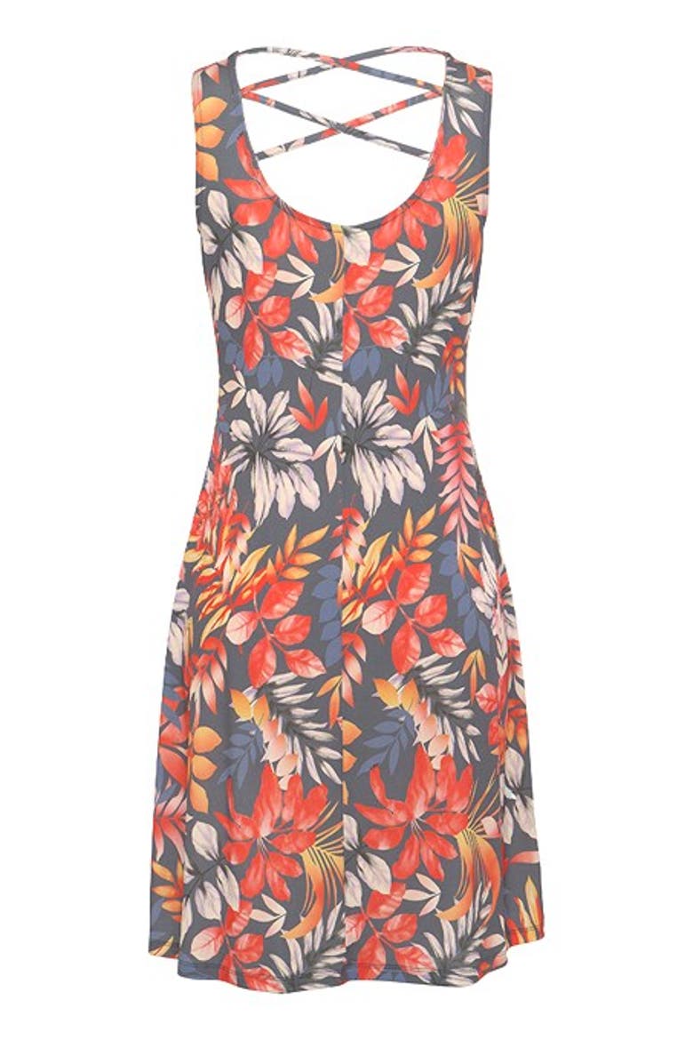 Women's Strappy Back Print Dress, Alternate, color, Grey Printed