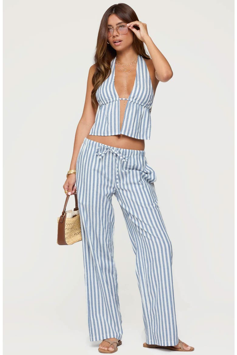 Macey Striped Pants, Alternate, color, BLUE-AND-WHITE