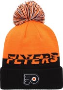 adidas Men's adidas Orange/Black Philadelphia Flyers COLD.RDY Cuffed Knit Hat with Pom