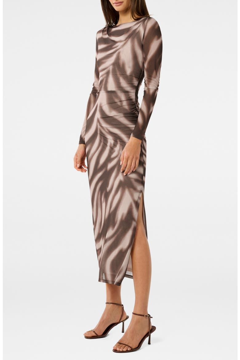 Alannah Floral Long Sleeve Mesh Midi Dress, Alternate, color, ZAYA ABSTRACT