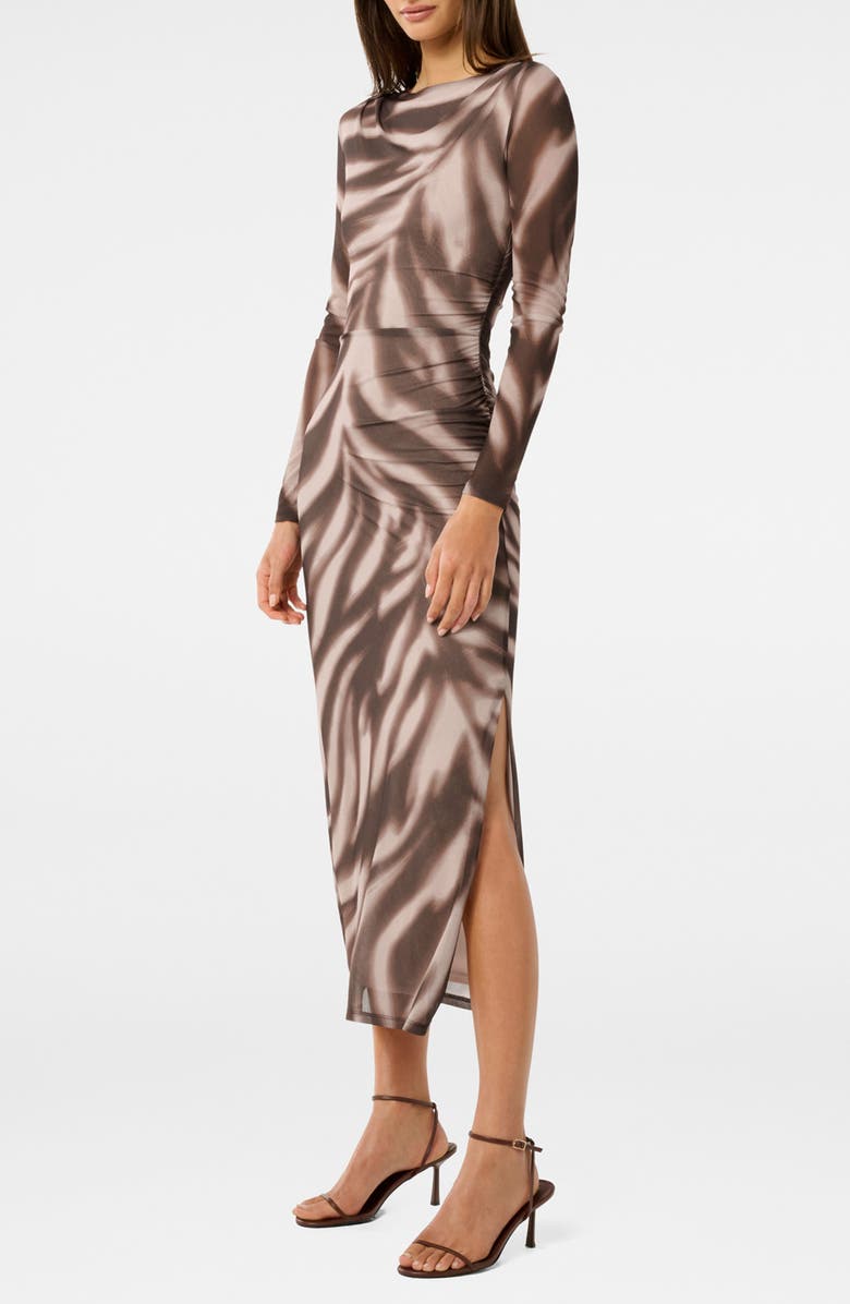 Ever New Alannah Floral Long Sleeve Mesh Midi Dress, Alternate, color,