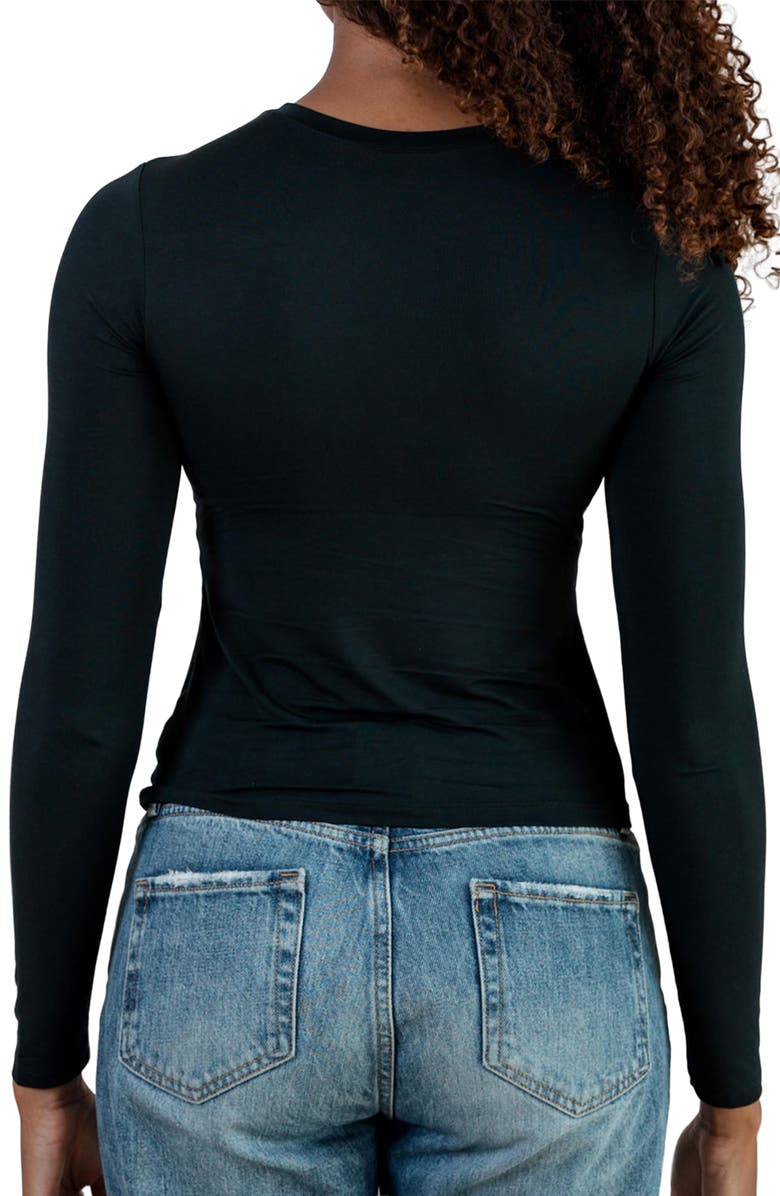 NOOD Everyday Elevated Long Sleeve Crewneck T-Shirt, Alternate, color, Black