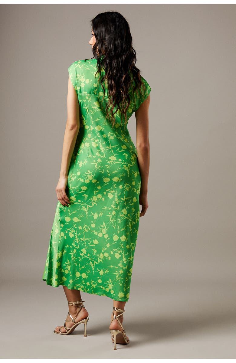 Warehouse Crinkle Satin Button Side Midi Dress, Alternate, color, Floral