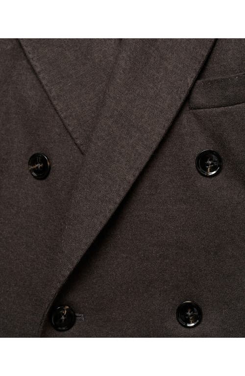 Mango Double Breasted Flannel Sport Coat In Brown