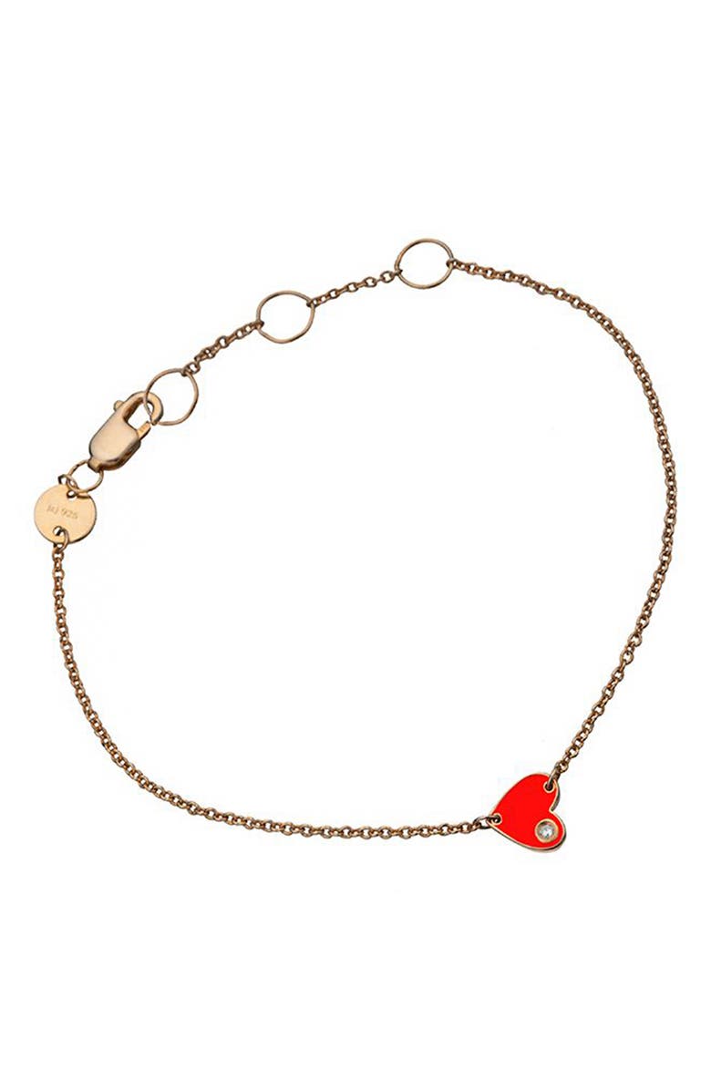Jennifer Zeuner Mia Enamel Heart Bracelet, Main, color,