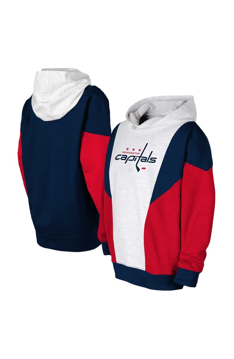 Outerstuff Youth Ash/Navy Washington Capitals Champion League Fleece Pullover Hoodie, Main, color, Ash