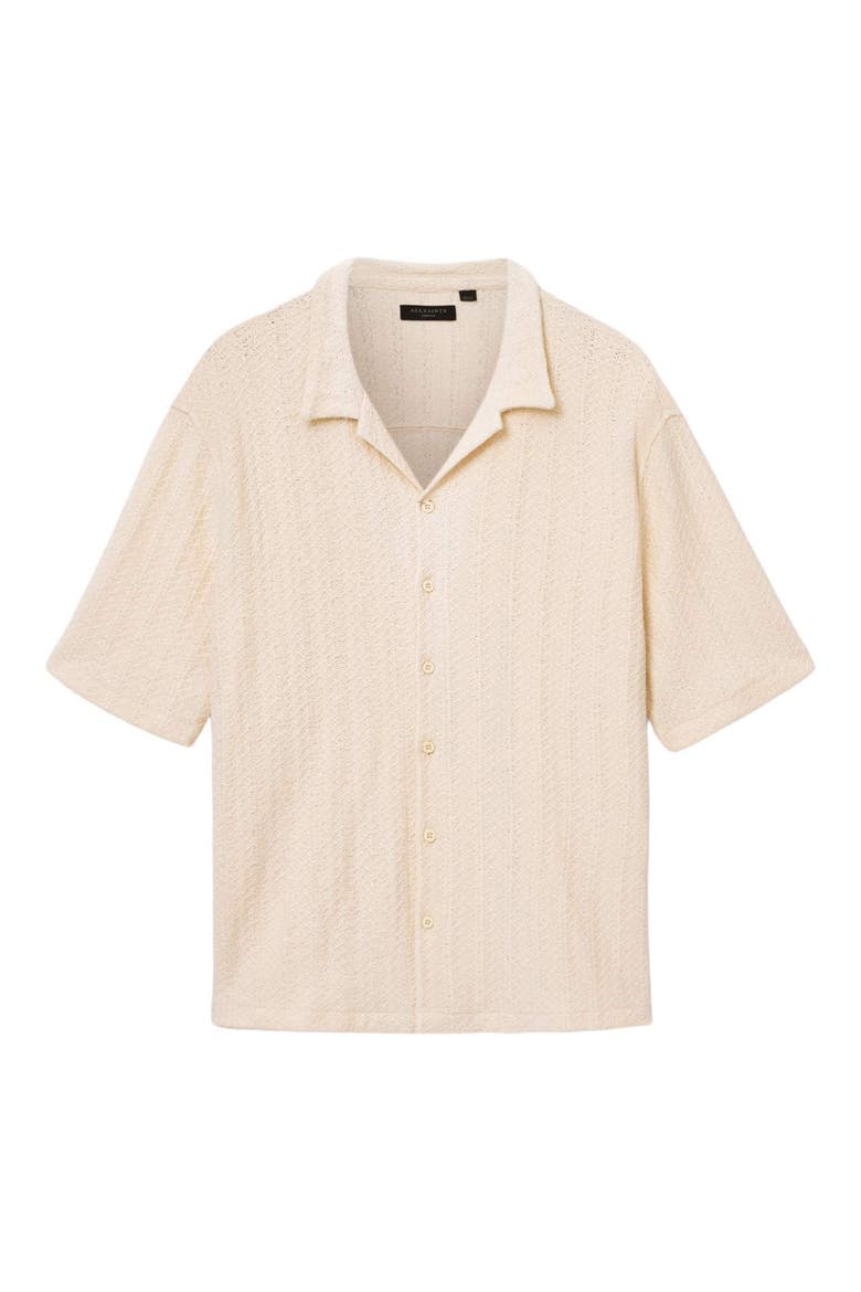 Trace Textured Cotton Camp Shirt, Alternate, color, COTTAGE WHITE