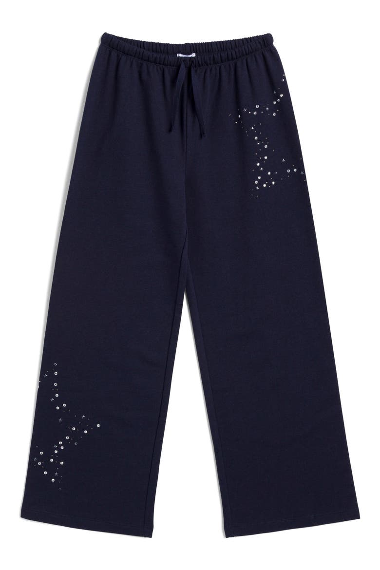 Kids' Rhinestone Star Sweatpants, Main, color, INKWELL