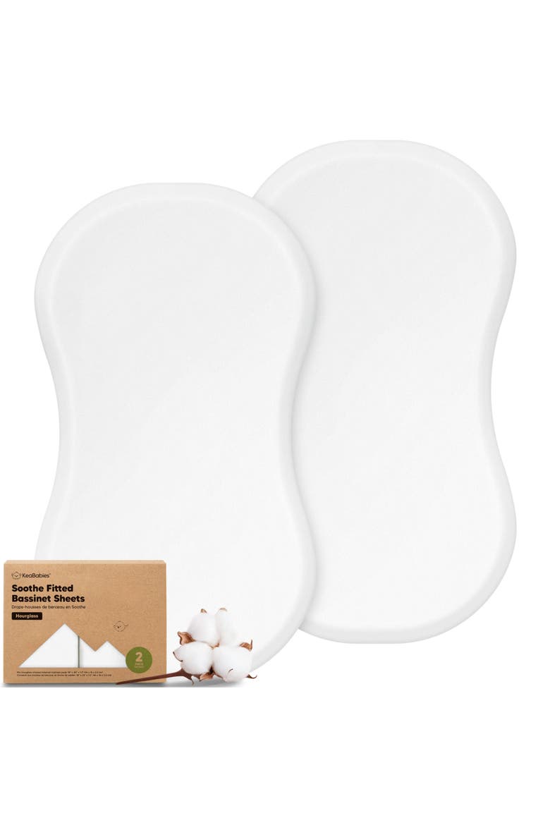 2-Pack Soothe Fitted Bassinet Sheets, Main, color, Soft White