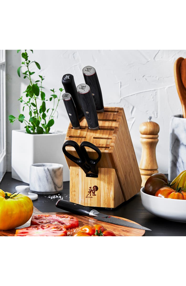 MIYABI Kaizen II 7-Piece Knife Block Set, Alternate, color, Silver
