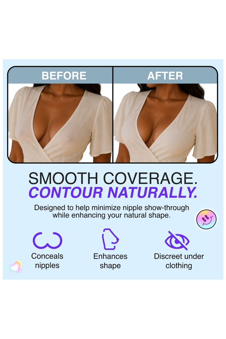 Skingrip Triangle Reusable Silicone Breast Petals Nipple Covers, Alternate, color, Espresso