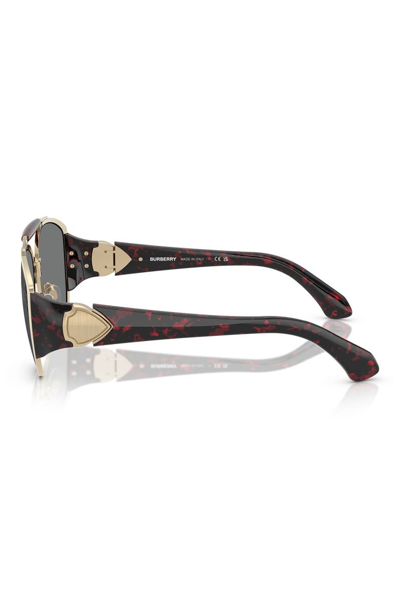 60mm Pilot Sunglasses, Alternate, color, LIGHT GOLD