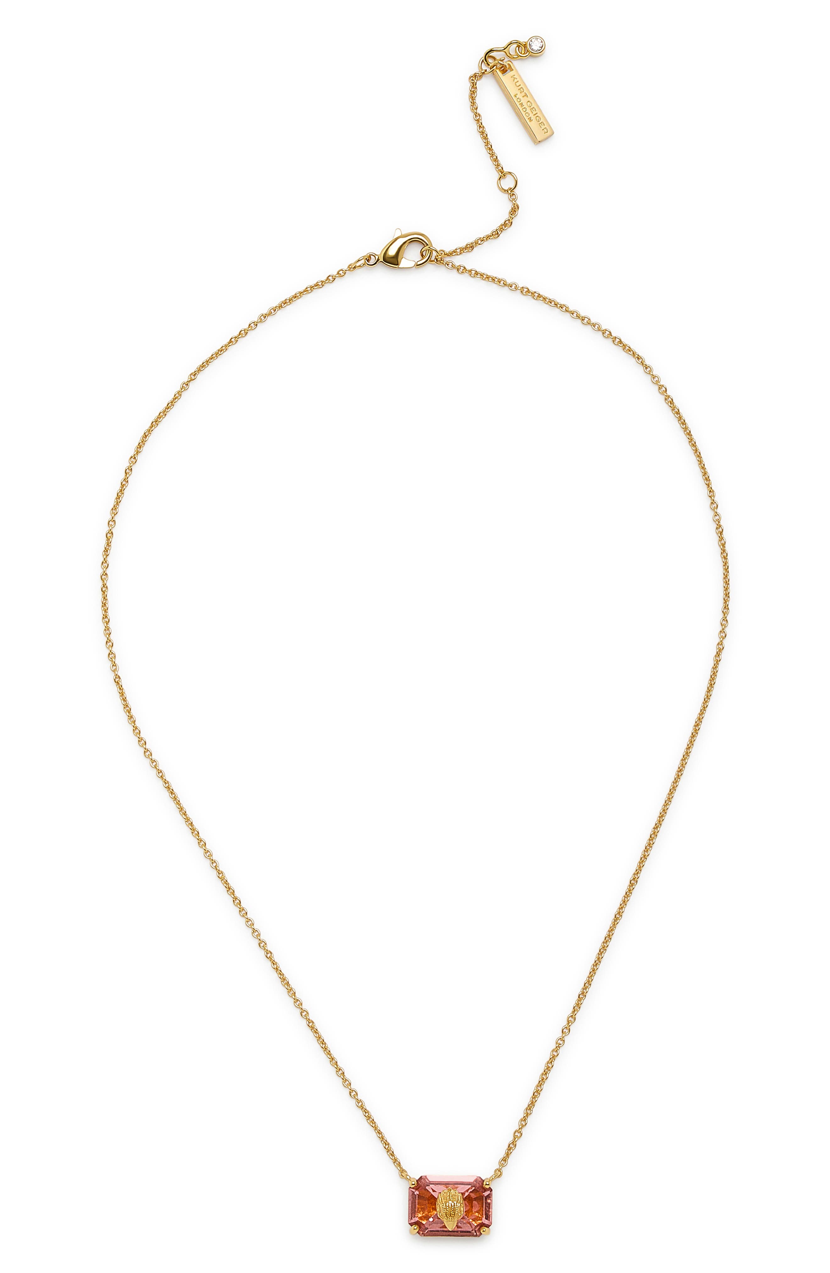 Kurt Geiger London Crystal Emerald Pendant Necklace