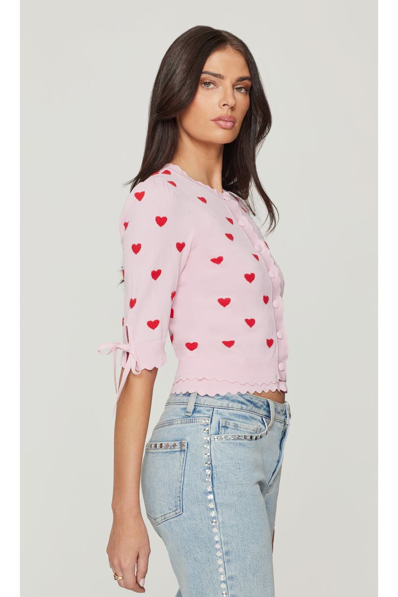 Tess Hearts Intarsia Cardigan, Alternate, color, pink
