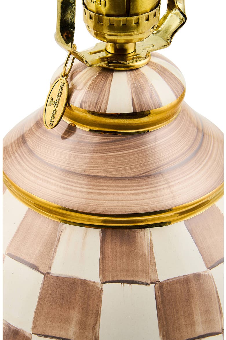 Mocha Check Globe Lamp, Alternate, color, MOCHA