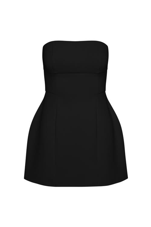 Leau Eres Strapless Bustier Mini Dress In Black