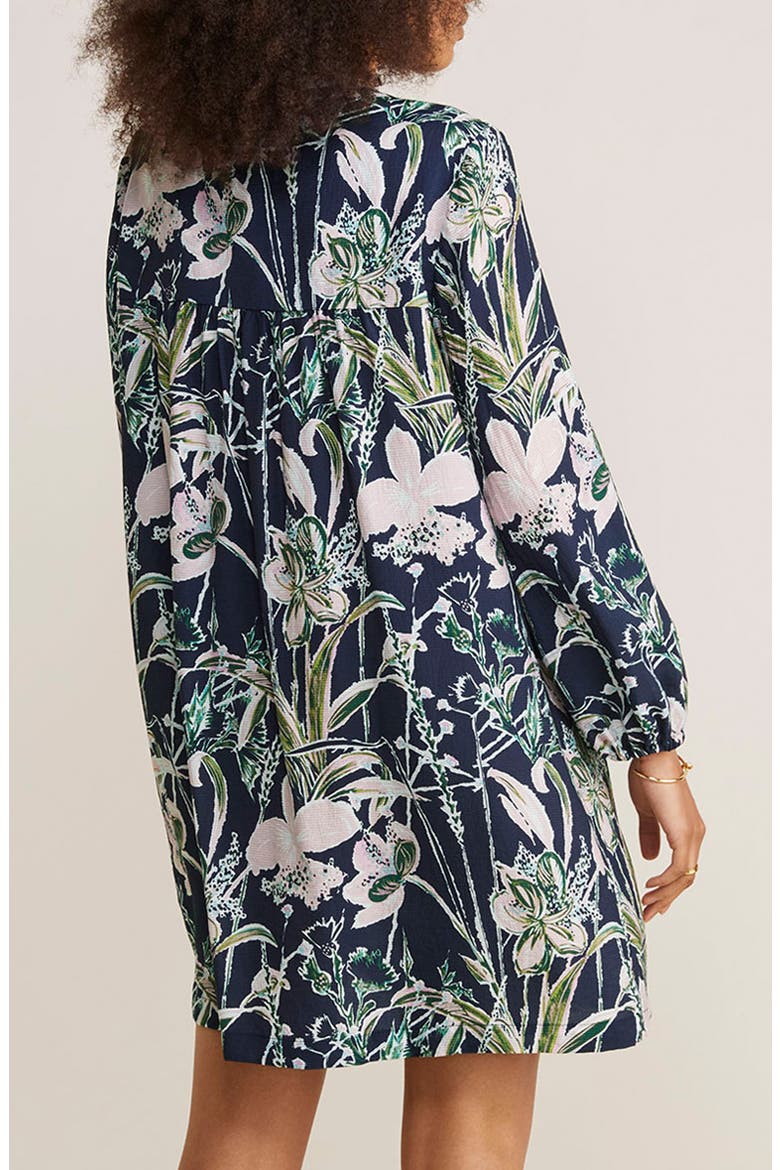 Floral Jacquard Long Sleeve Shift Dress, Alternate, color, WILD FLORAL - NAVY