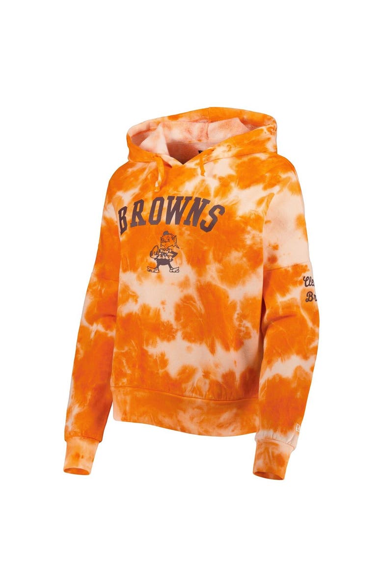New Era Women's New Era Orange Cleveland Browns Cloud Dye Fleece Pullover Hoodie, Alternate, color, Orange