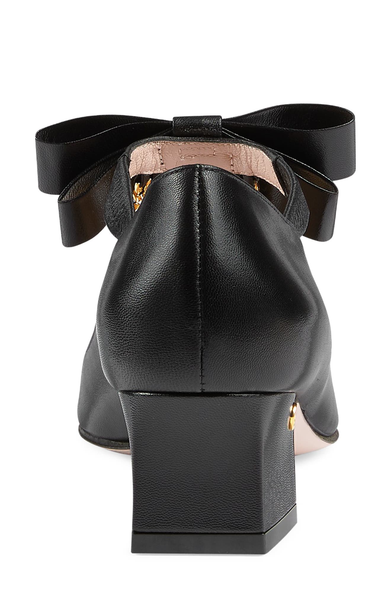 Gucci Bonny Crystal & Chain Embellished Bow Pump, Alternate, color, 