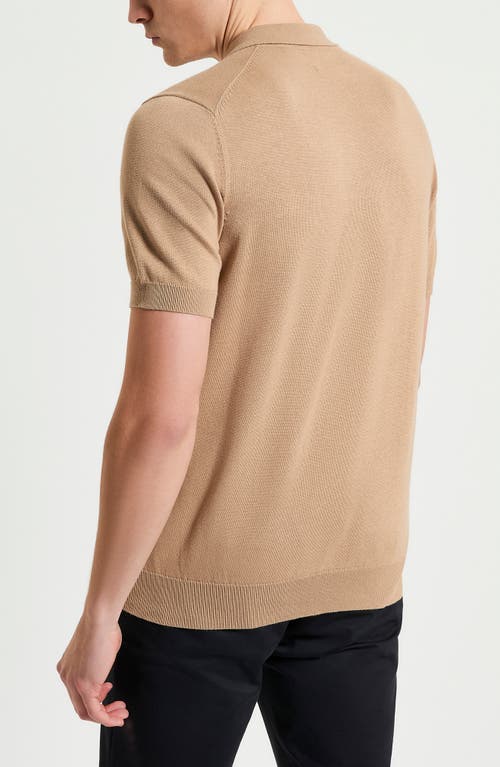 Ben Sherman Signature Organic Cotton Polo Sweater In Sand