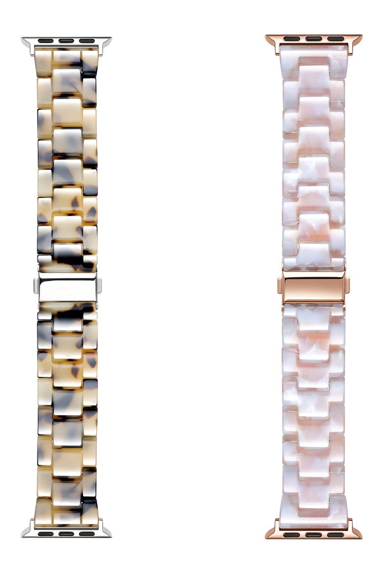 2-Pack Apple Watch® Watchbands, Main, color, BLUSH/ LIGHT NATURAL TORTOISE