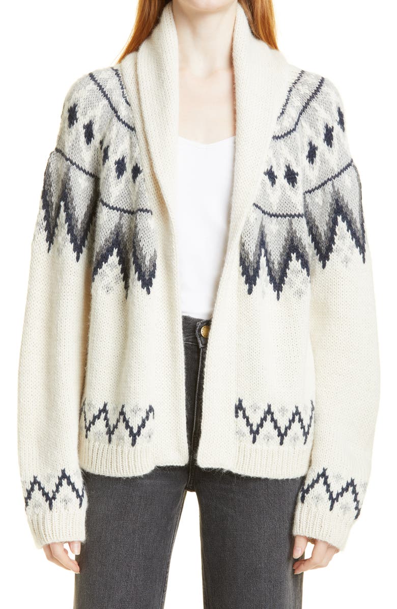 THE GREAT. The Great The Winter Fair Isle Lodge Alpaca & Wool Blend Cardigan, Main, color, 