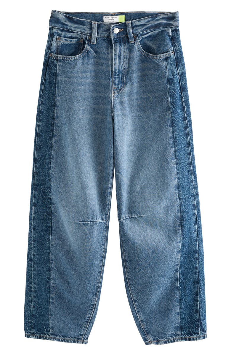 NEXT Two-Tone Barrel Leg Jeans, Alternate, color, Multi