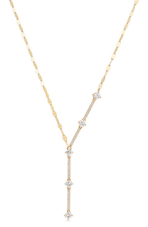 Remix 14k Gold Diamond Bar Y-Necklace