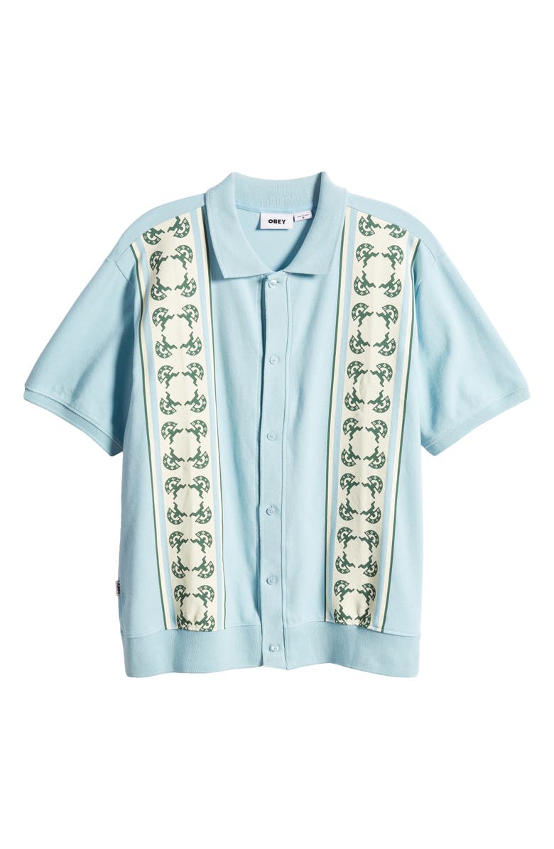 Obey Monument Short Sleeve Button-Up Shirt, Alternate, color, 