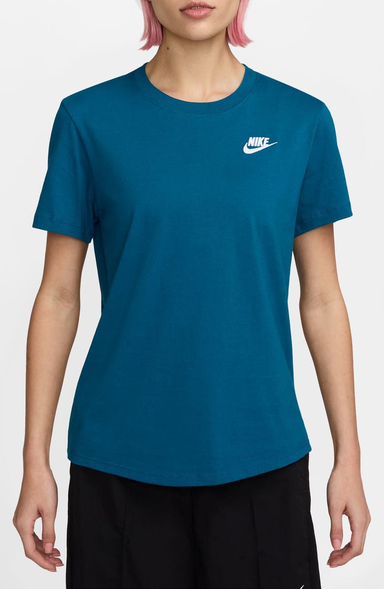 Nike Sportswear Club Essentials T-Shirt, Main, color, Green Abyss/ White