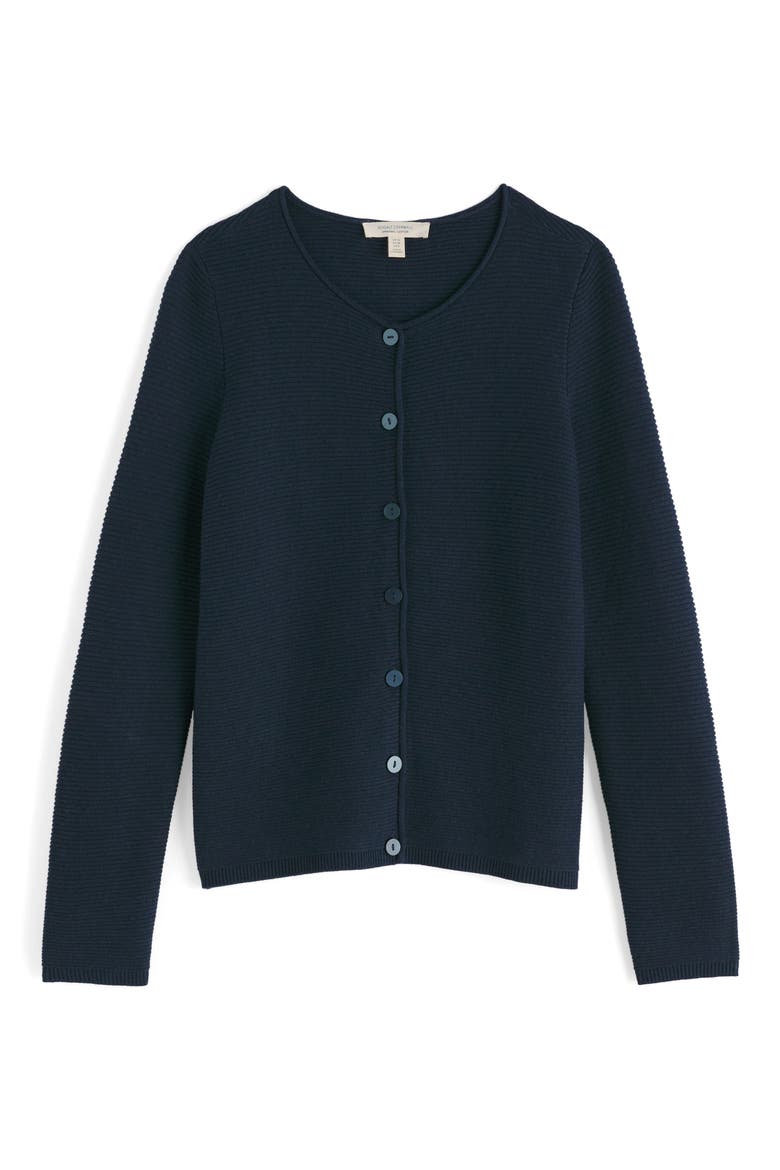Makers Rib Organic & Recycled Cotton Cardigan, Alternate, color, MARITIME
