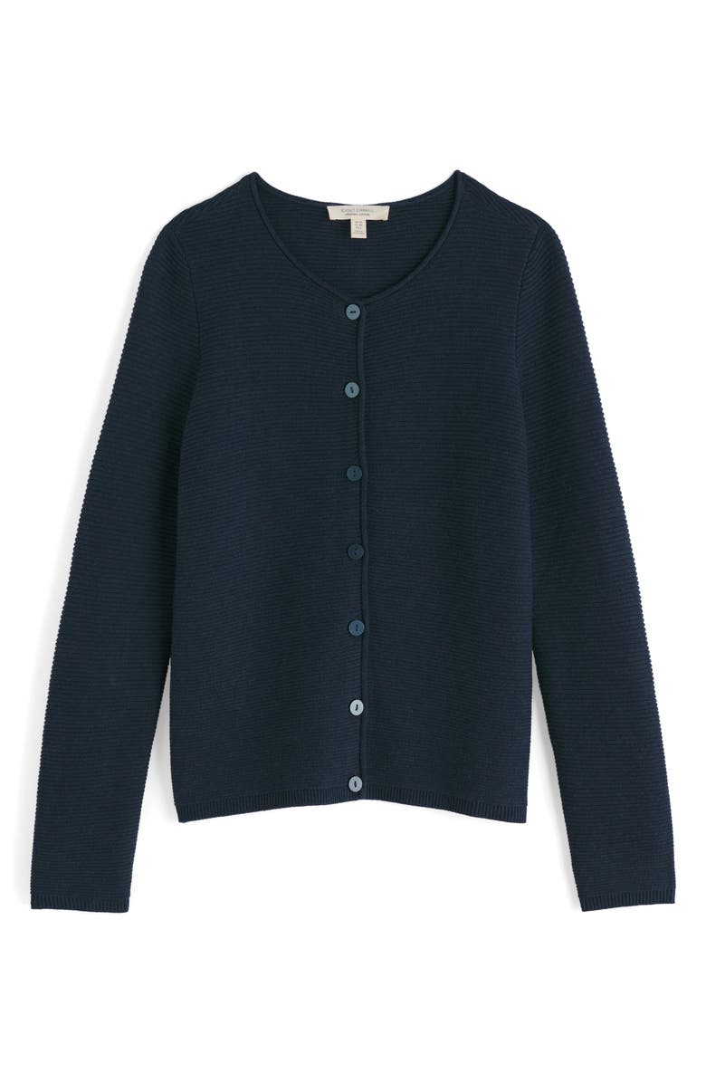 Seasalt Cornwall Makers Rib Organic & Recycled Cotton Cardigan, Alternate, color, Maritime