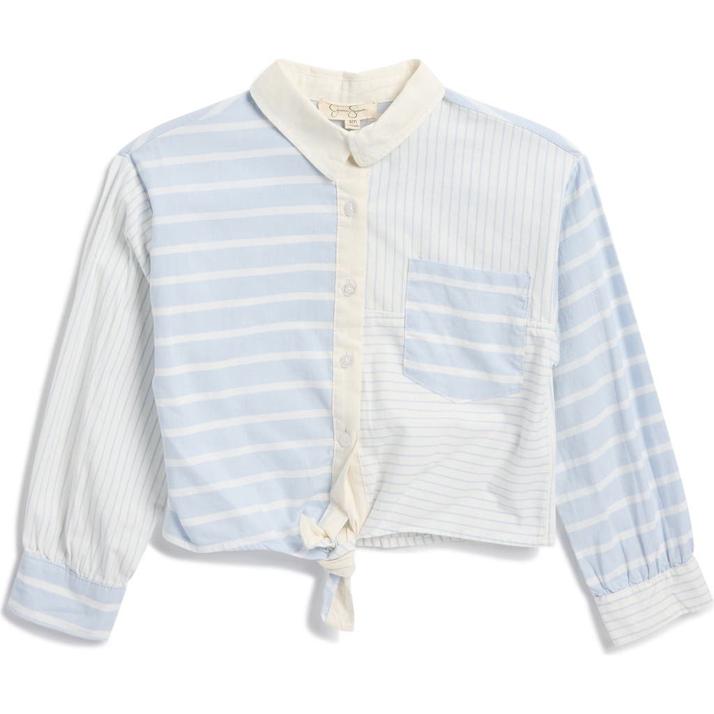 JESSICA SIMPSON JESSICA SIMPSON KIDS' TIE FRONT BUTTON-UP SHIRT