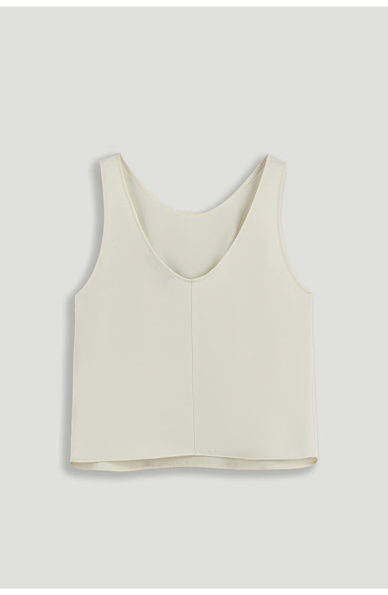 Nocturne Minimalist Sleeveless Crepe Top, Alternate, color, Ivory