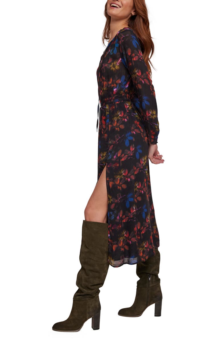 Bella Dahl Floral Long Sleeve Midi Dress, Alternate, color, 