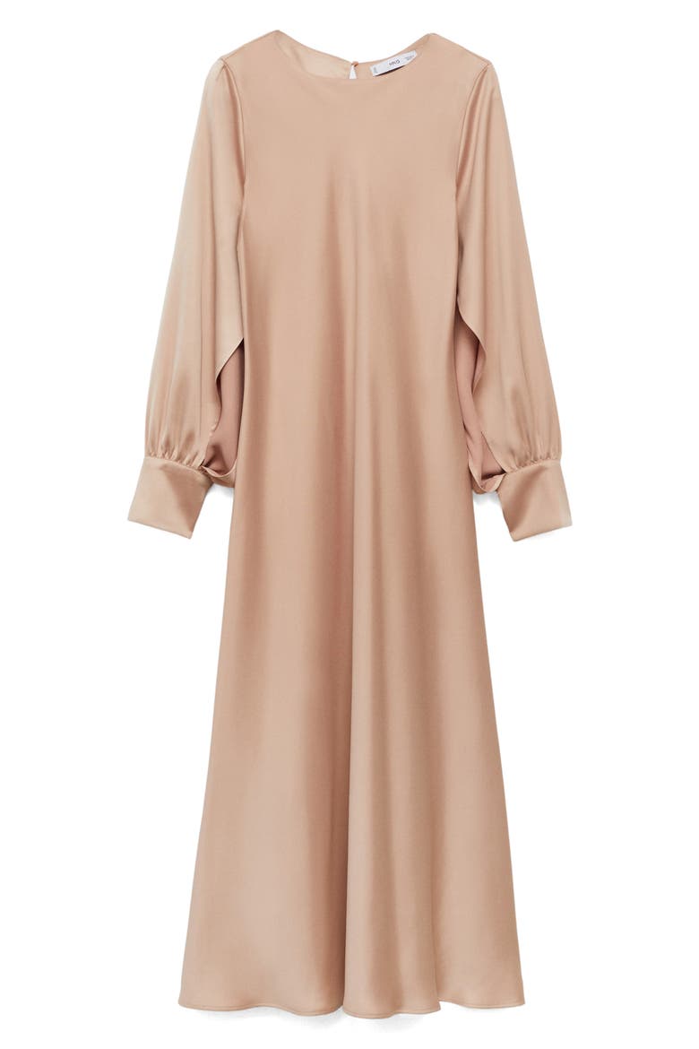 Split Sleeve A-Line Dress, Main, color, NUDE