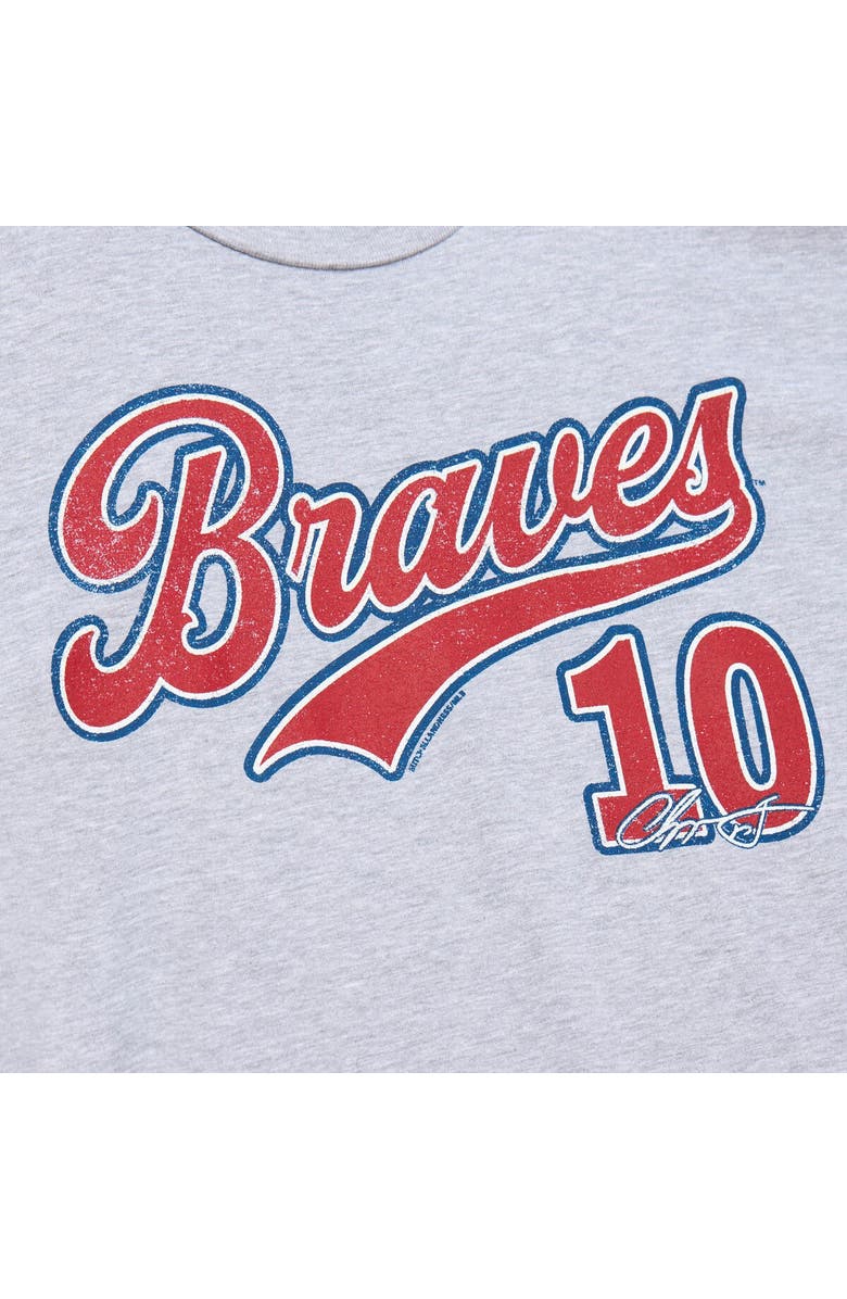 Mitchell & Ness Men's Mitchell & Ness Chipper Jones Heather Gray Atlanta Braves Cooperstown Collection Player T-Shirt, Alternate, color, 