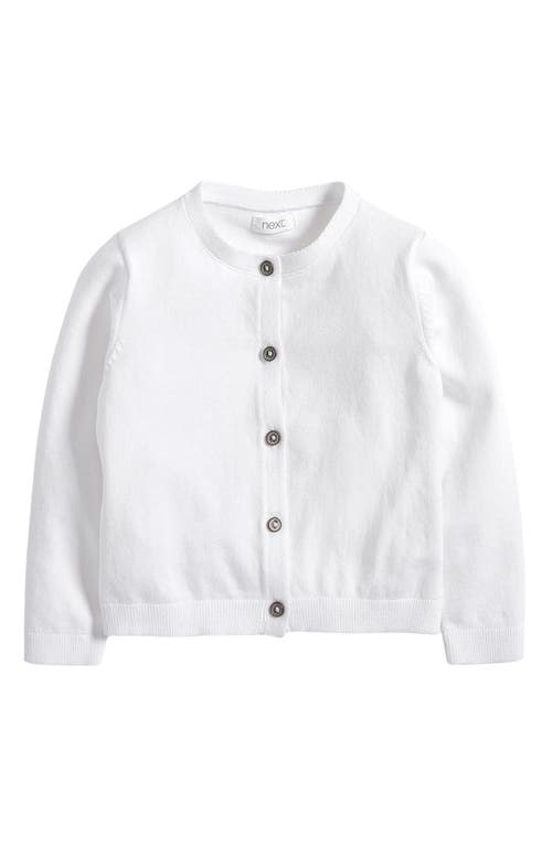 Next Kids' Textured Cotton Blend Cardigan In White