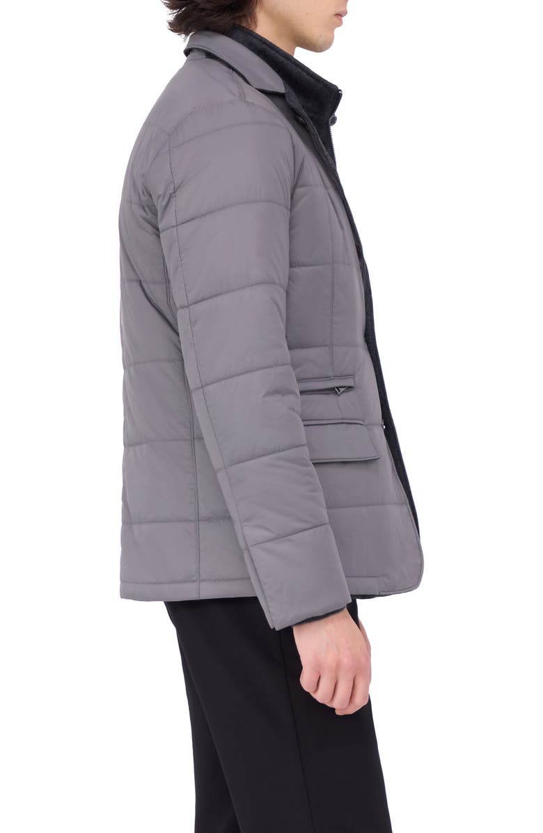 Bugatchi Quilted Water Repellent Nylon Blazer with Bib, Alternate, color, 