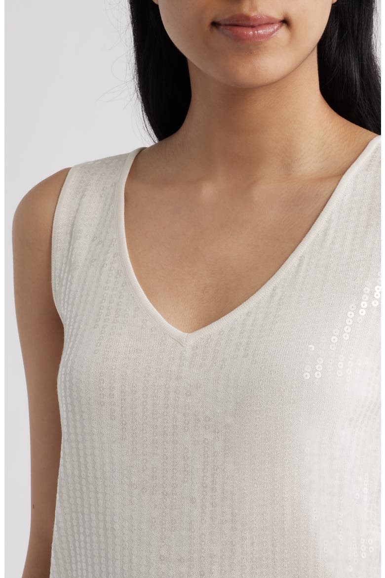 Double V-Neck Sweater Tank, Alternate, color, WHITE DOVE