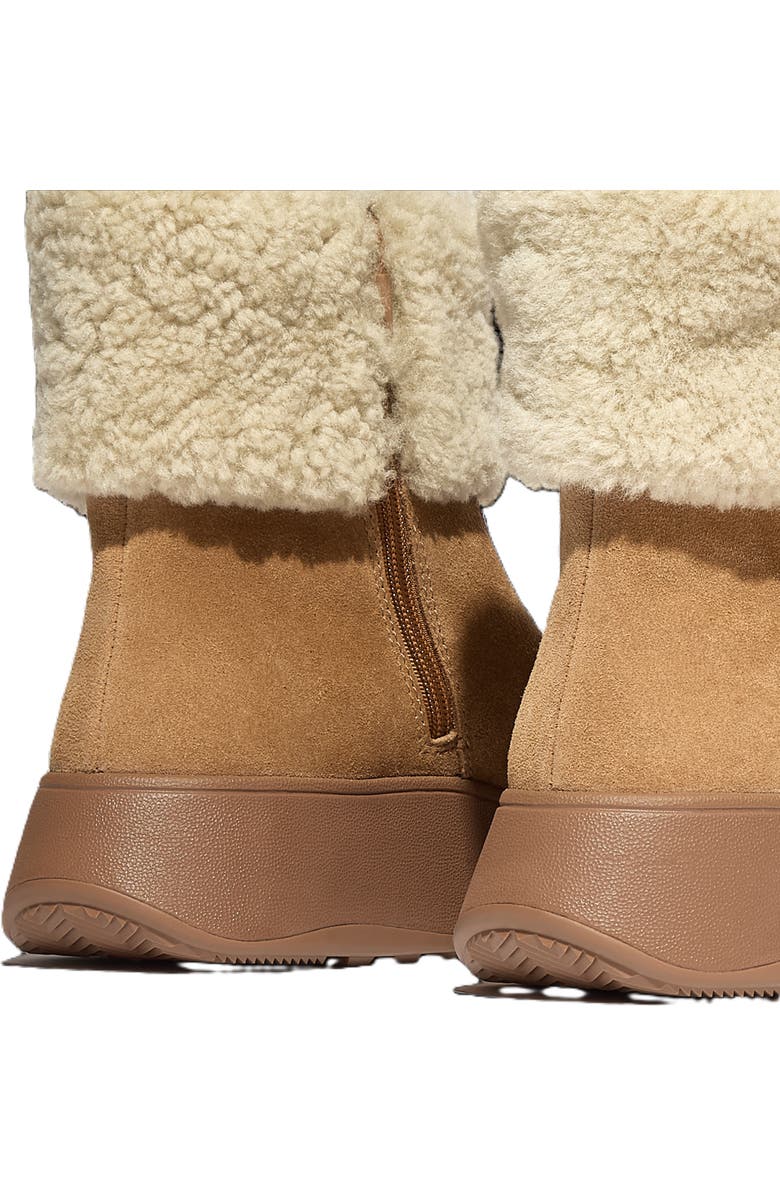 FitFlop F Mode Shearling Collar Zip, Alternate, color, Desert Tan