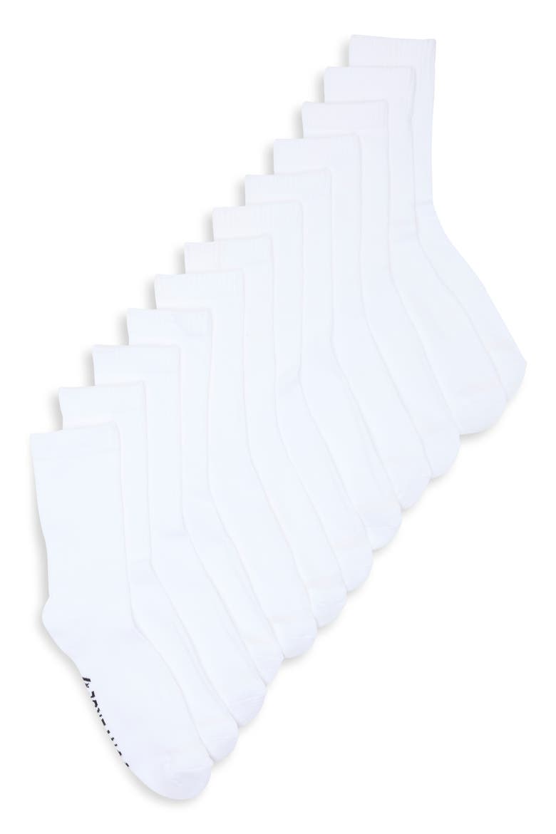 Foundational 6-Pack Half Crew Socks, Main, color, WHITE