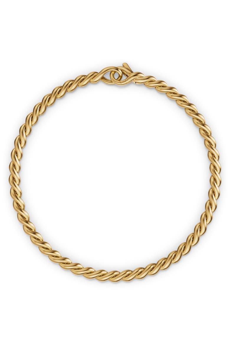 Men's Sculpted Cable Chain Bracelet in 18K Yellow Gold, 3.7mm, Alternate, color, GOLD