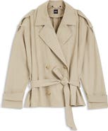 BOSS Cropped Cotton Trench Coat
