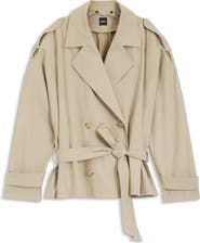 BOSS Cropped Cotton Trench Coat
