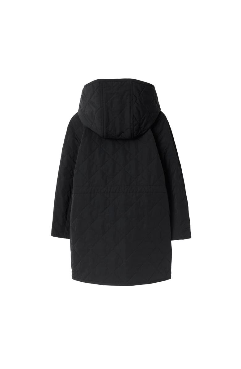 Burberry Kid's Quilted Nylon Hooded Coat, Alternate, color, Black